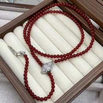 Agate Snake-Head Pendant Necklace — view 5