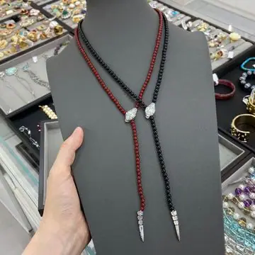 Agate Snake-Head Pendant Necklace — view 7