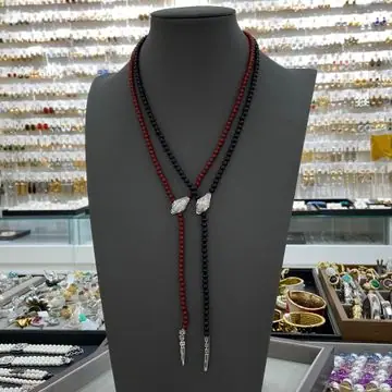 Agate Snake-Head Pendant Necklace — view 8