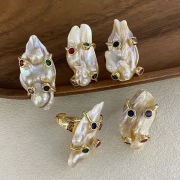 Baroque Pearl Open Ring — main view