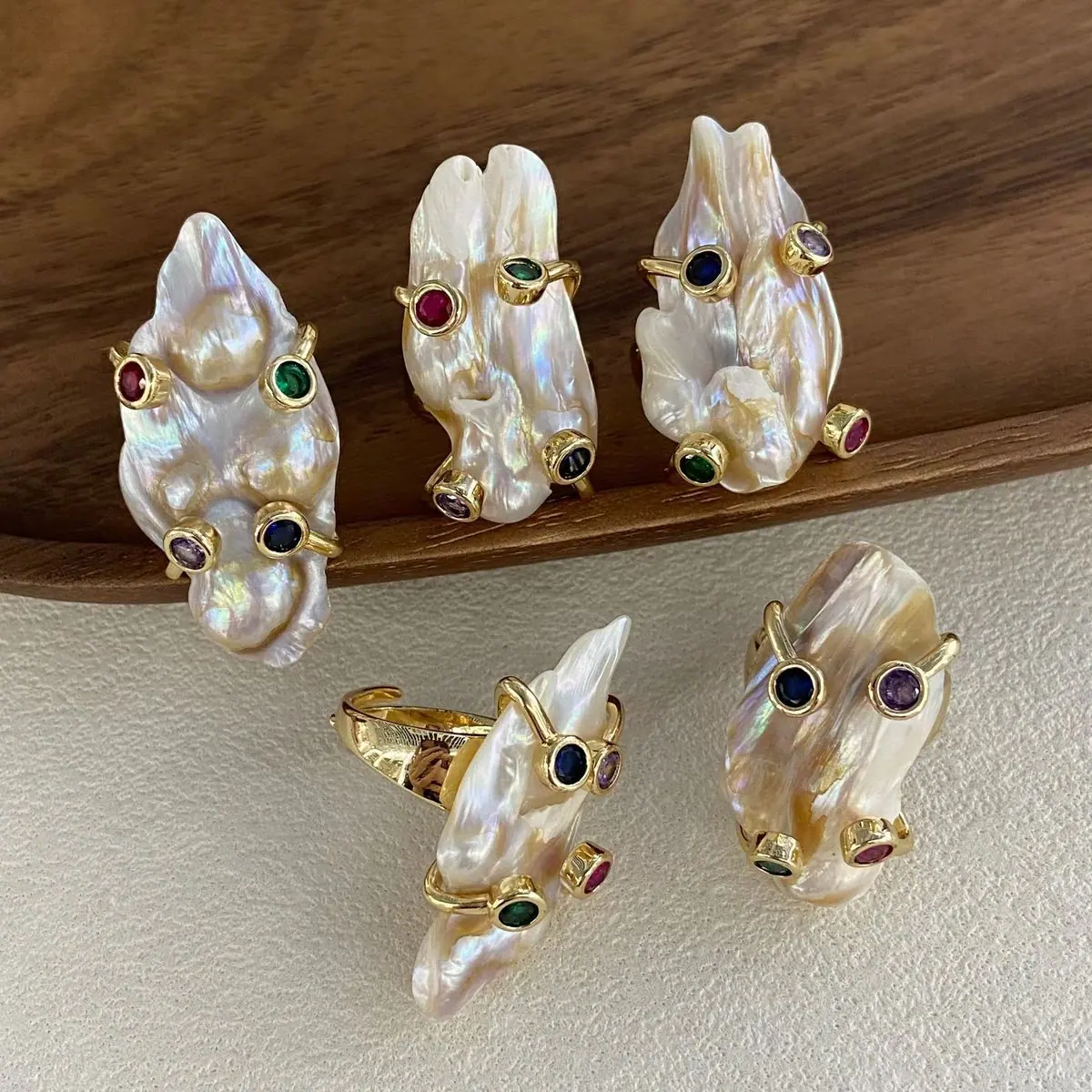 Baroque Pearl Open Ring