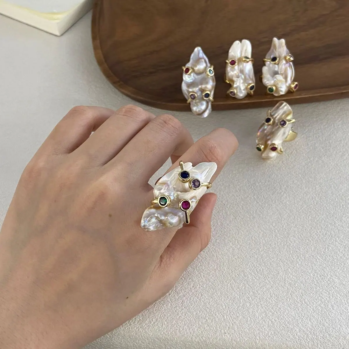 Baroque Pearl Open Ring (shot-3)