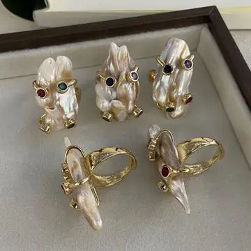 Baroque Pearl Open Ring — view 4
