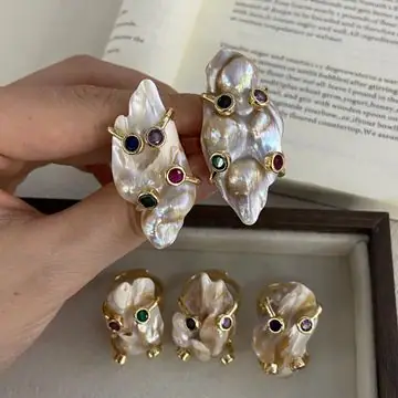 Baroque Pearl Open Ring — view 5