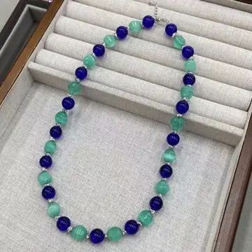 Blue-Violet Bead Necklace — main view
