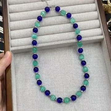 Blue-Violet Bead Necklace — view 2