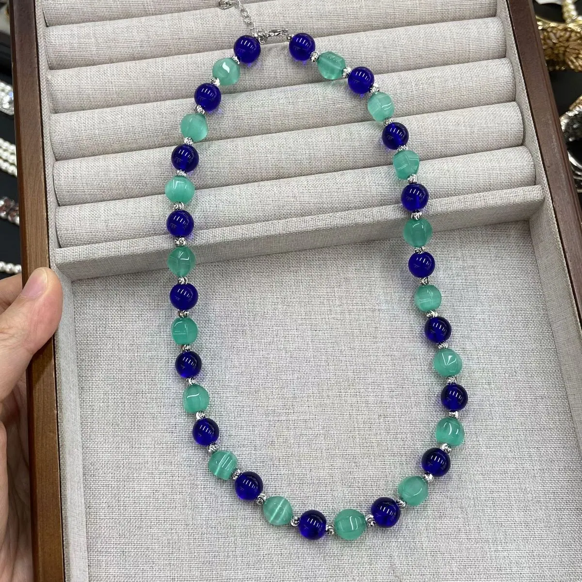 Blue-Violet Bead Necklace (shot-2)