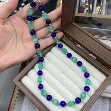 Blue-Violet Bead Necklace — view 3