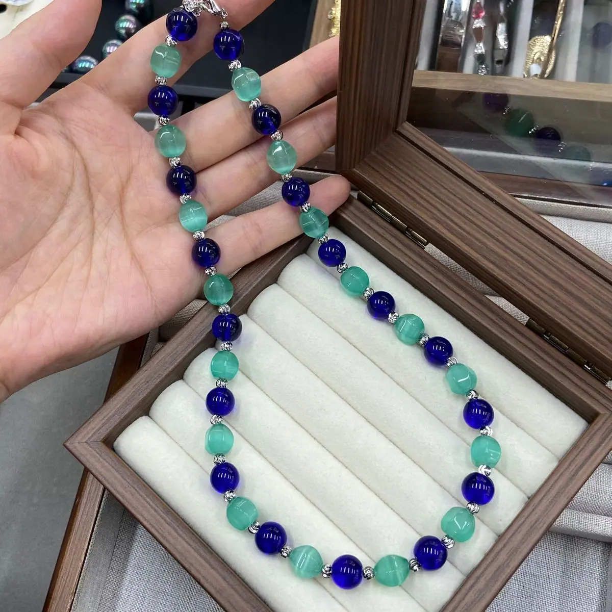 Blue-Violet Bead Necklace (shot-3)
