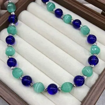Blue-Violet Bead Necklace — view 4