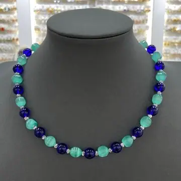 Blue-Violet Bead Necklace — view 5