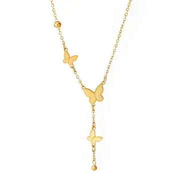 Butterfly Tassel Pendant Necklace — main view