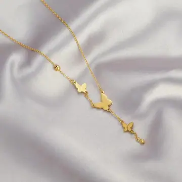Butterfly Tassel Pendant Necklace — view 2