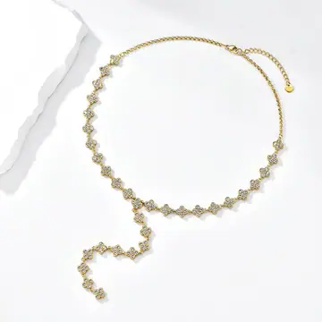 Champagne Beaded Y Necklace — main view