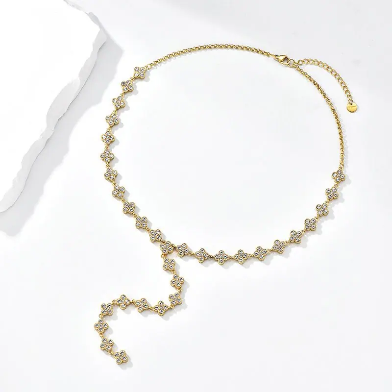 Champagne Beaded Y Necklace