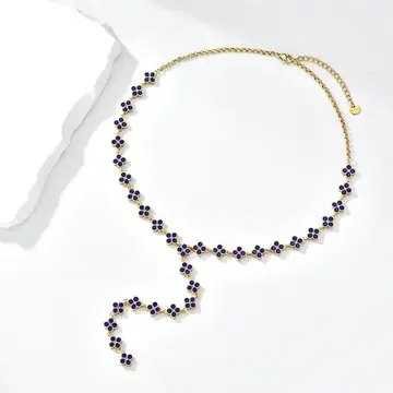 Coffee-Brown Beaded Y Necklace — main view