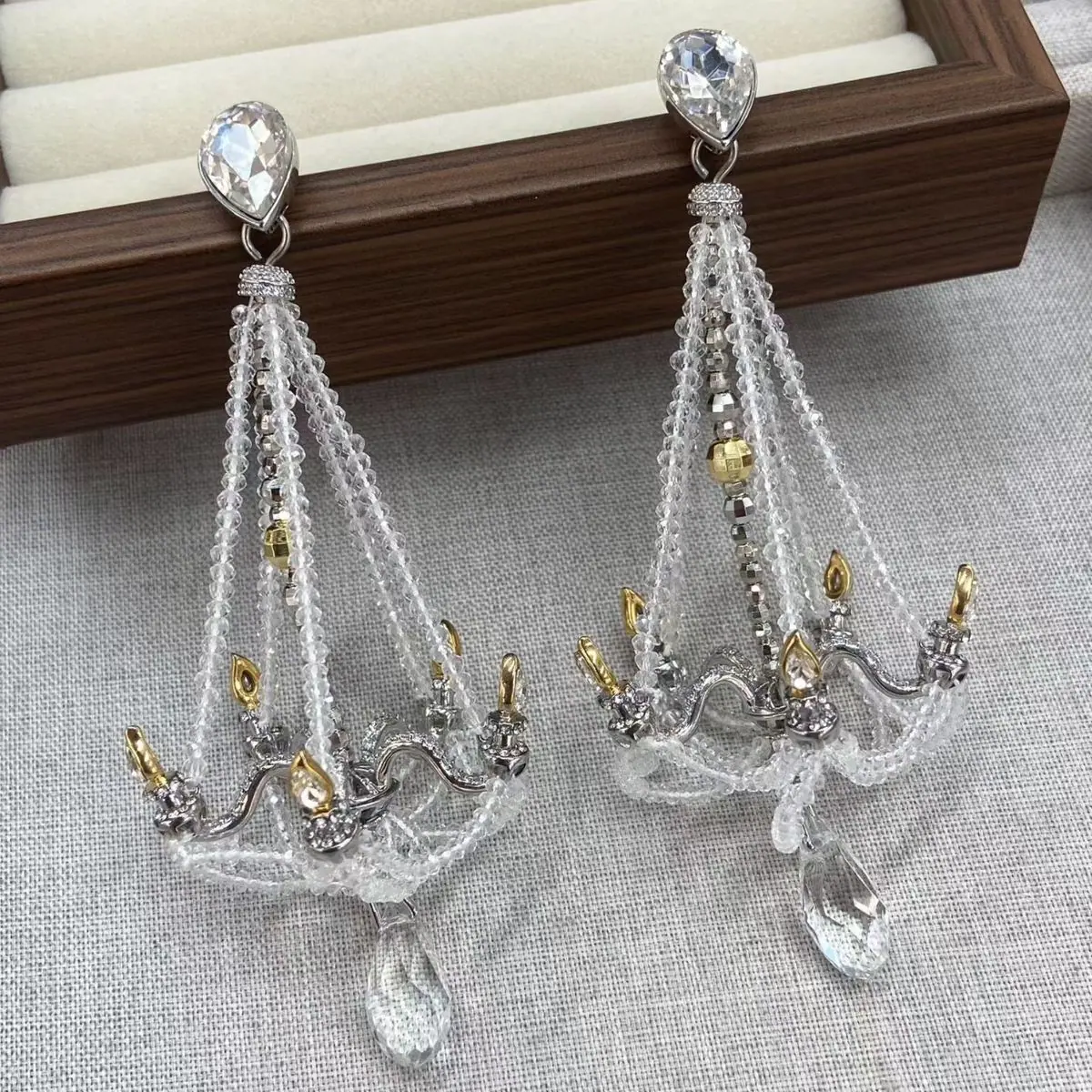 Crystal Chandelier Dangle Earrings (shot-5)