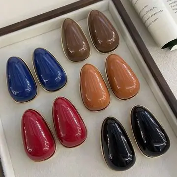Enamel Teardrop Earrings — main view