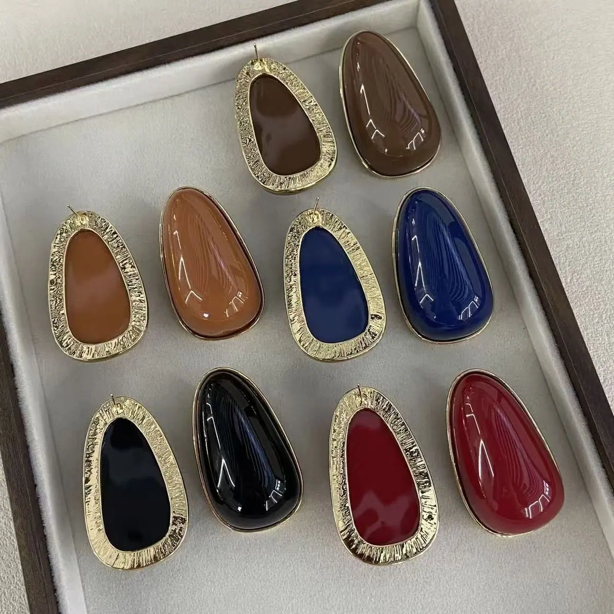 Enamel Teardrop Earrings (shot-3)
