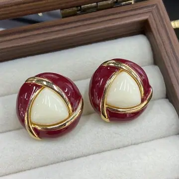 Gold-Tone Enamel Dome Hoop Earrings — view 7