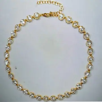 Gold-Tone Heart Zircon Tennis Bracelet — main view