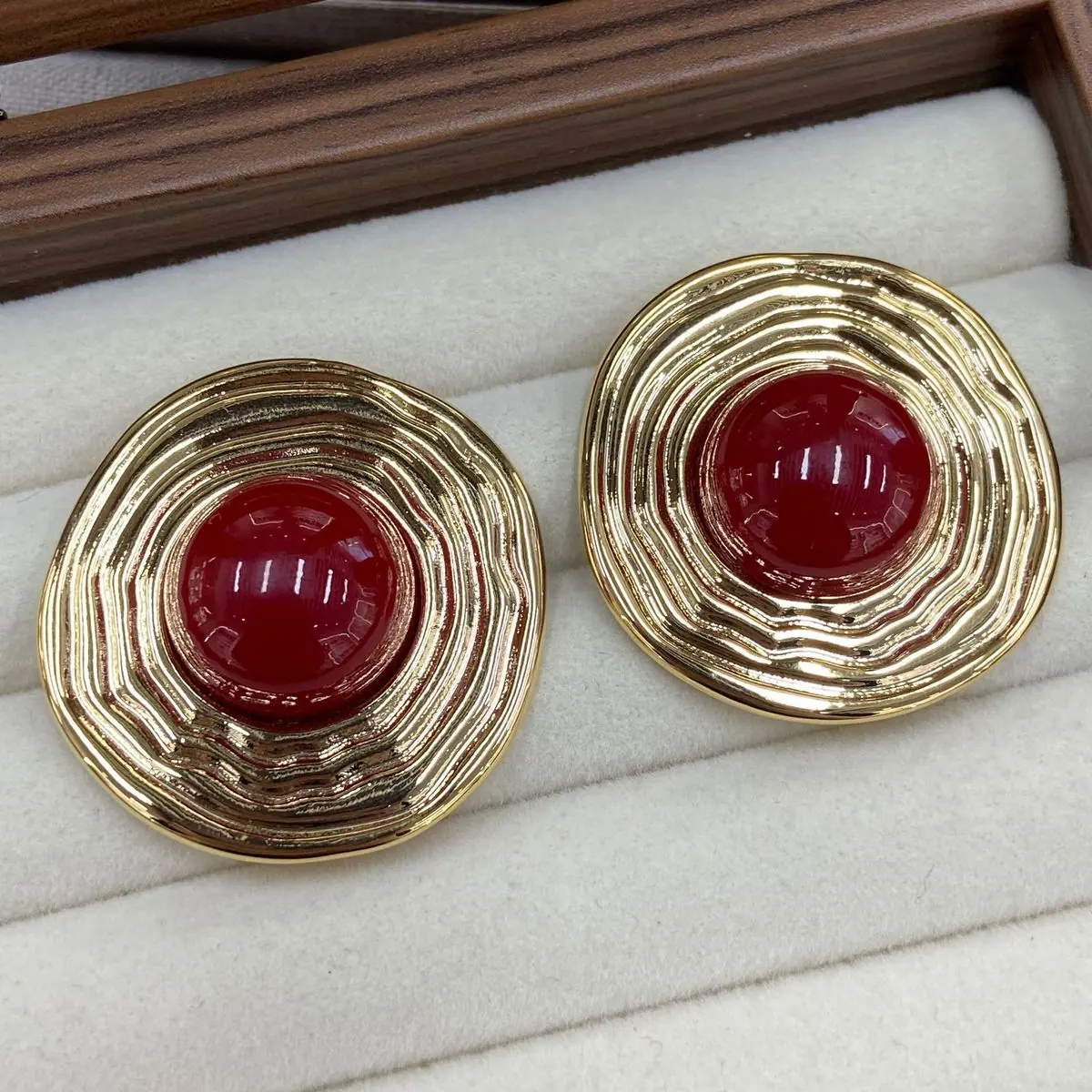 Gold-Tone Multi-Stone Drop Earrings (shot-4)