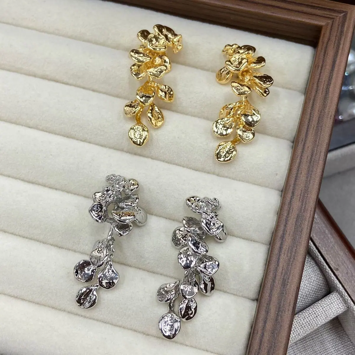 Gold-Tone Ornate Drop Earrings (shot-2)