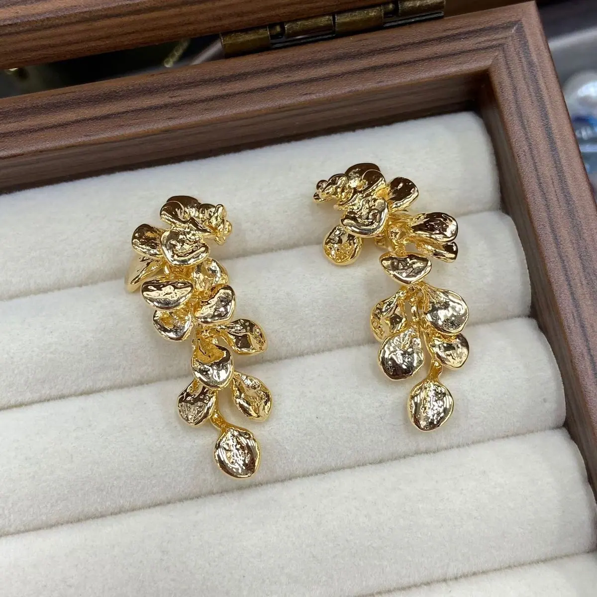 Gold-Tone Ornate Drop Earrings (shot-4)