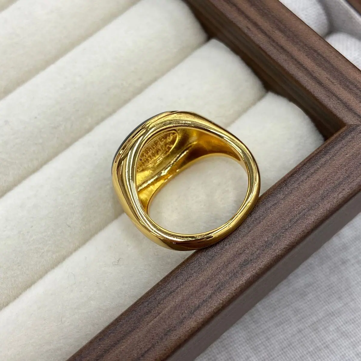 Gold-Tone Oval Stone Signet Ring (shot-7)