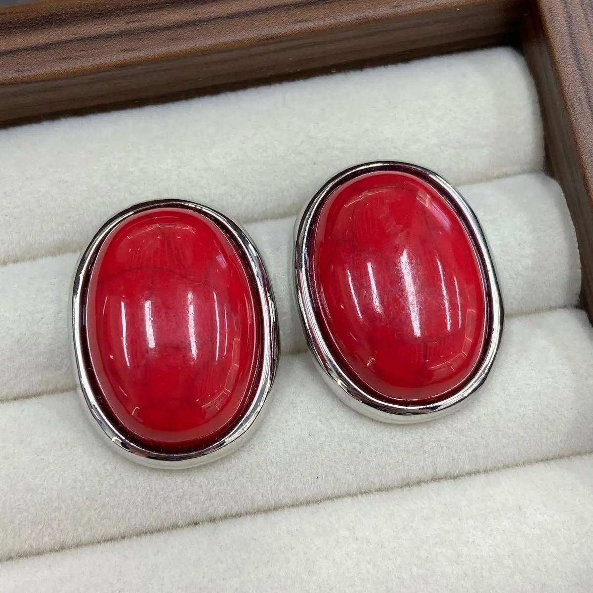 Gold-Tone Oval Turquoise Earrings (shot-5)