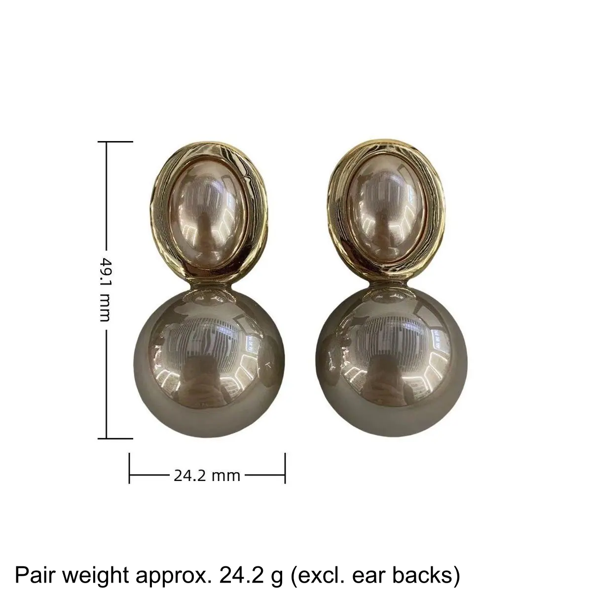 Gold-Tone Pearl and Stone Earrings (shot-9)