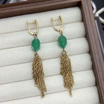 Gold-Tone Tassel Drop Earrings — main view
