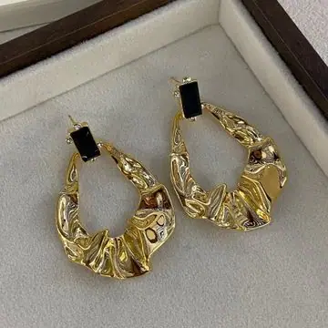Gold-Tone Wide Square Hoop Earrings — main view