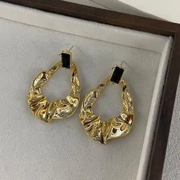 Gold-Tone Wide Square Hoop Earrings — view 2