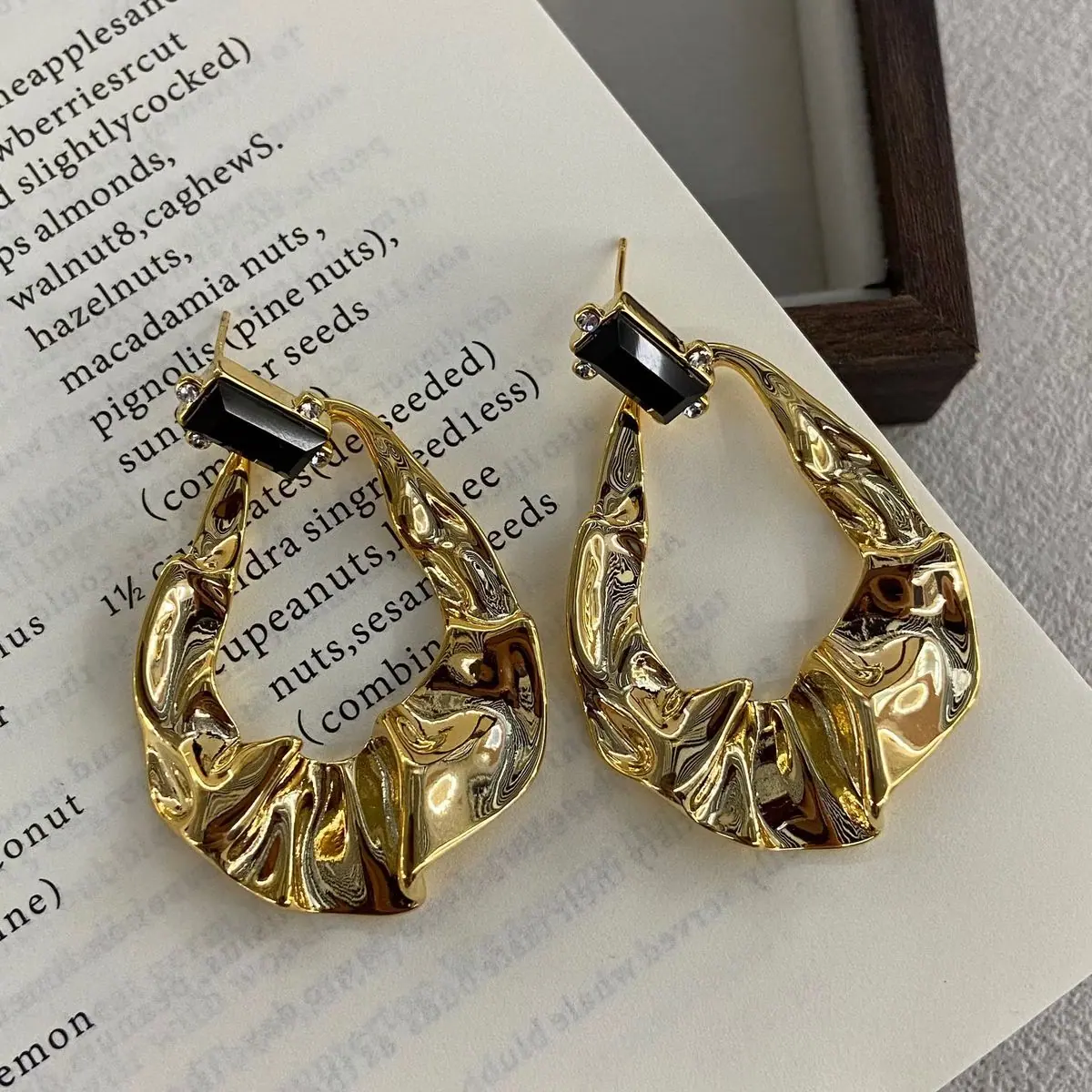 Gold-Tone Wide Square Hoop Earrings (shot-3)