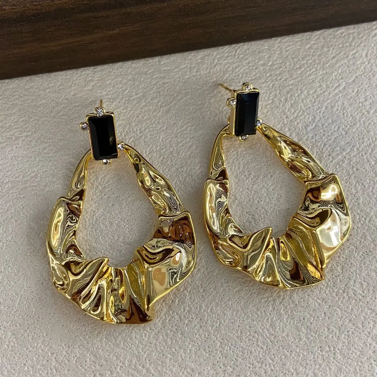 Gold-Tone Wide Square Hoop Earrings (shot-4)