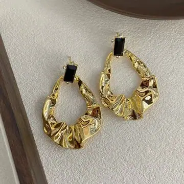 Gold-Tone Wide Square Hoop Earrings — view 5