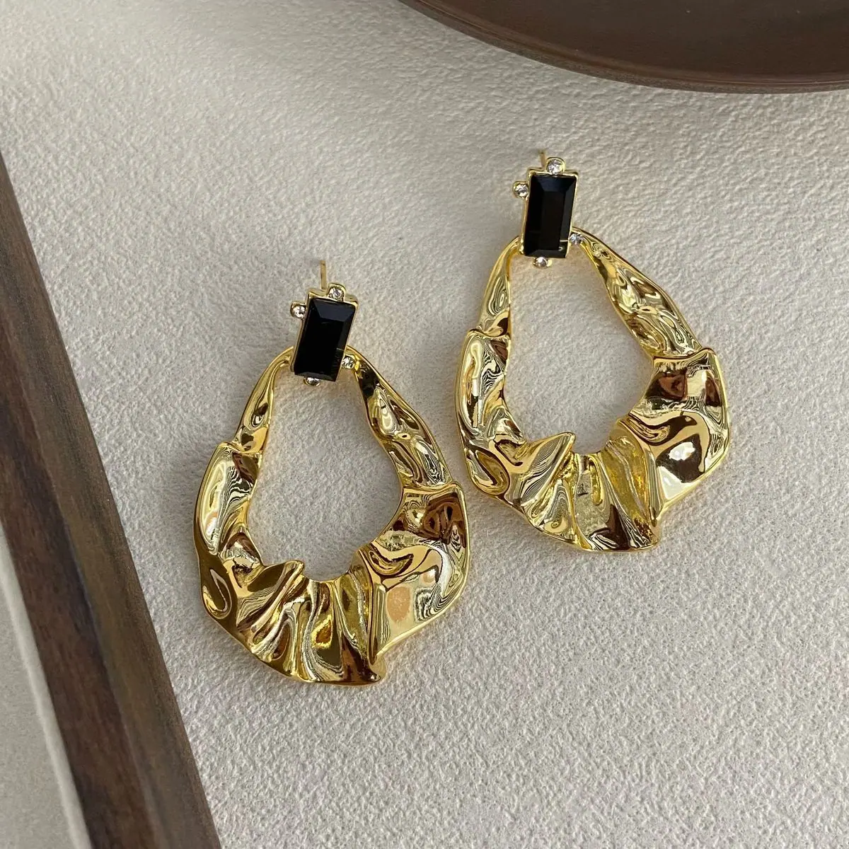 Gold-Tone Wide Square Hoop Earrings (shot-5)