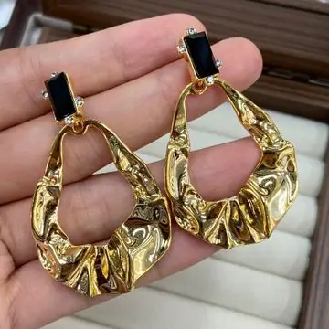 Gold-Tone Wide Square Hoop Earrings — view 7