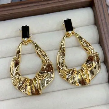 Gold-Tone Wide Square Hoop Earrings — view 8