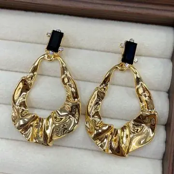 Gold-Tone Wide Square Hoop Earrings — view 9