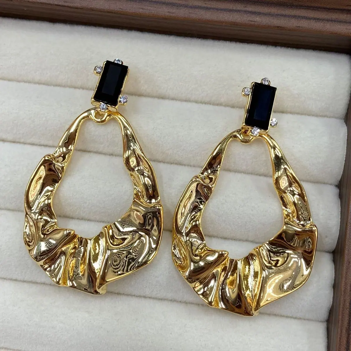 Gold-Tone Wide Square Hoop Earrings (shot-9)