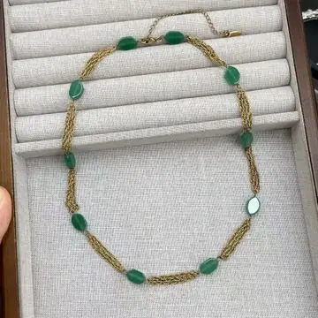 Green Agate Bead Necklace — main view