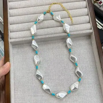 Irregular Shell-Texture Bead Necklace — view 2