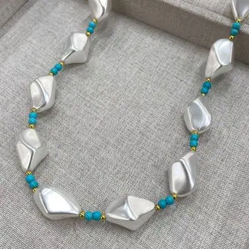 Irregular Shell-Texture Bead Necklace — view 3