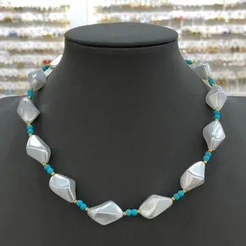 Irregular Shell-Texture Bead Necklace — view 5