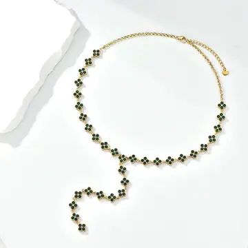 Jet-Black Beaded Y Necklace — main view