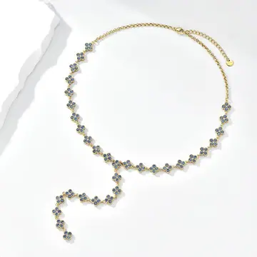 Purple Beaded Y Necklace — main view