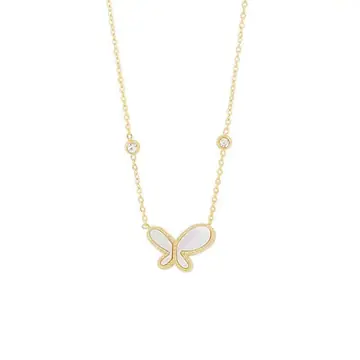 Shell Butterfly Pendant Necklace — main view