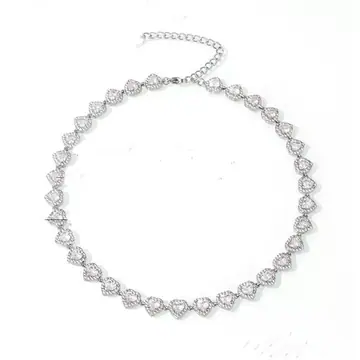 Silver-Tone Heart Zircon Tennis Bracelet (Variant 17) — main view